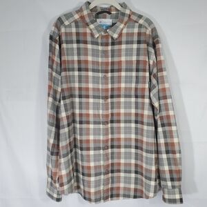 Columbia Long Sleeve Button Front Plaid Shirt L
